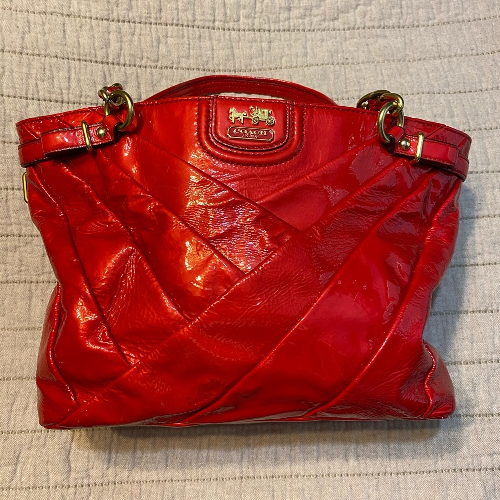 Ruby red coach purse